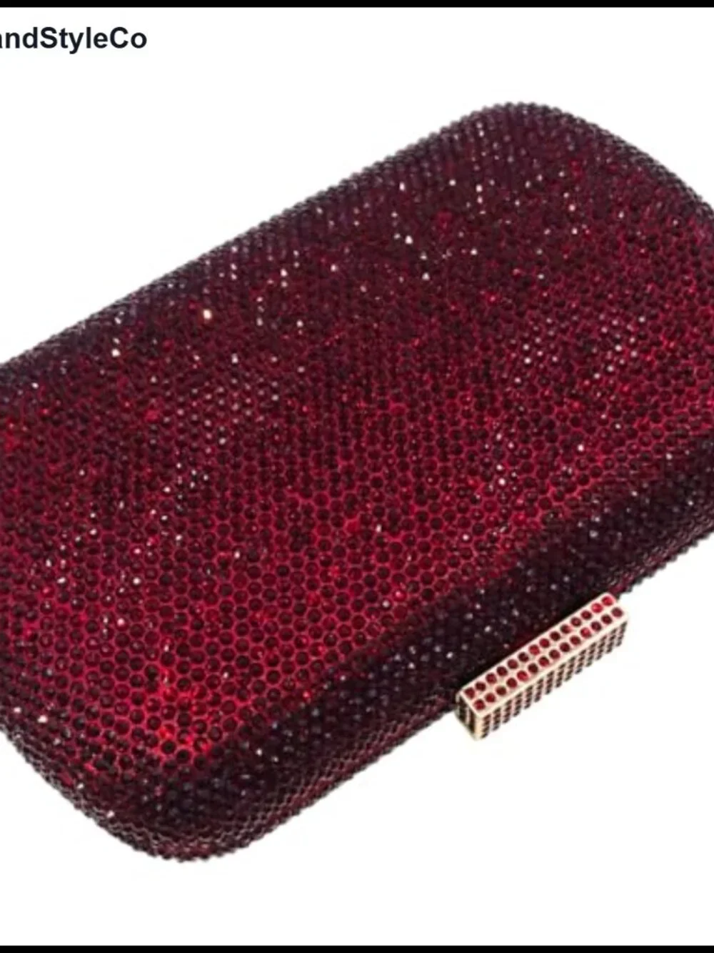 Crystal Rhinestone Evening Clutch Satin Metal Frame Push Clasp Shoulder